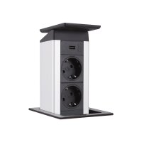 EVOline Port Push Cuisine Charger, 2-fach Steckdose + 1...